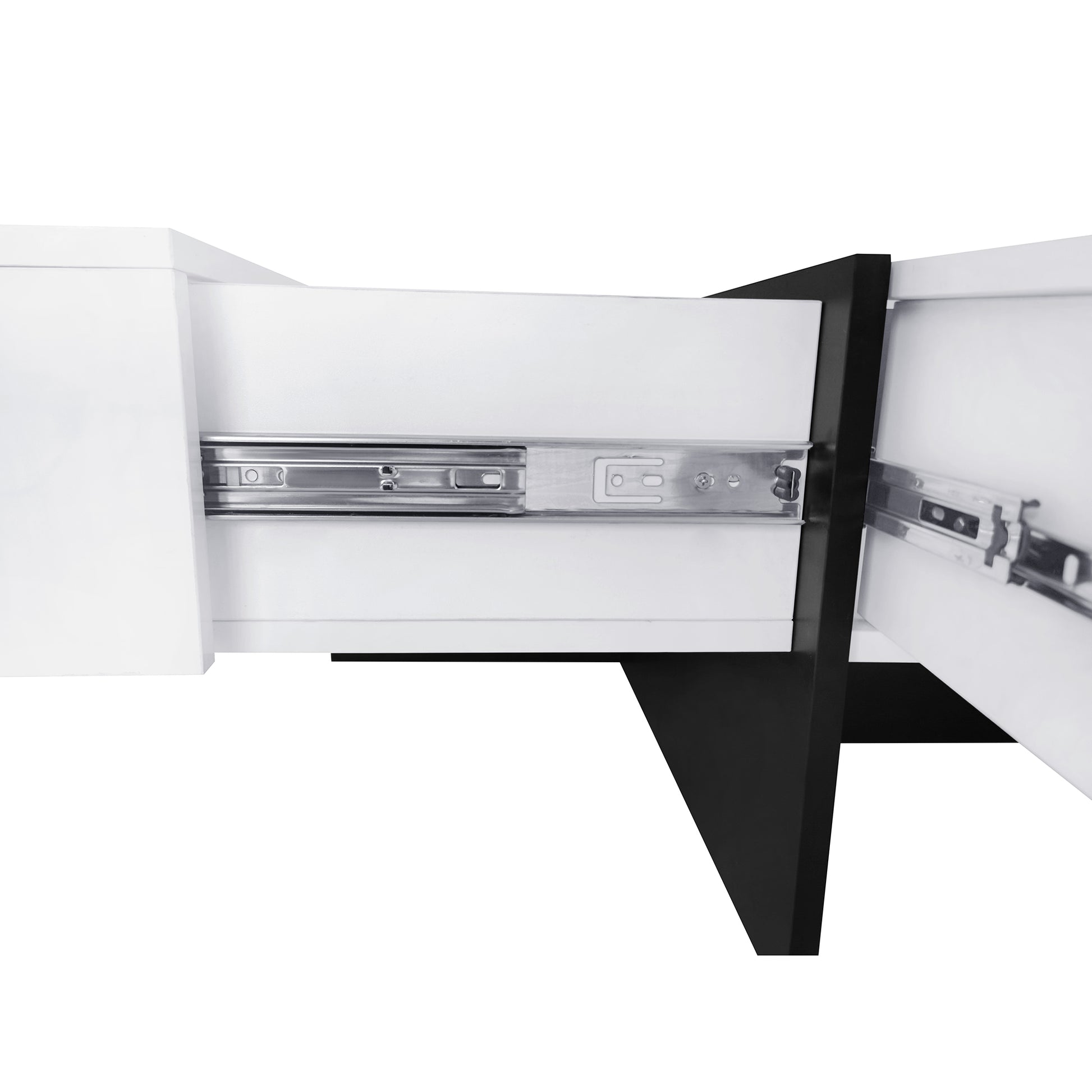 Unique Design Coffee Table With 4 Hidden Storage Compartments, Square Cocktail Table With Extendable Sliding Tabletop, Uv High Gloss Design Center Table For Living Room, 31.5"X 31.5" White Soft Close Drawers Primary Living Space Freestanding Square