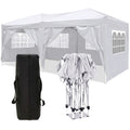 10X20 Ez Pop Up Canopy Outdoor Portable Party Folding Tent With 6 Removable Sidewalls Carry Bag 4Pcs Weight Bag White Metal