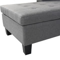 Sectional Sofa Set For Living Room With L Shape Chaise Lounge ,Cup Holder And Left Or Right Hand Chaise Modern 4 Seat Grey Fabric