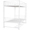 Twin Over Twin Metal Bunk Bed With Shelf And Guardrails, White White Steel