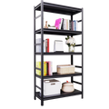 Adjustable Heavy Duty Metal Shelving 5 Tier Storage Shelves, 2000Lbs Load, Kitchen, Garage, Pantry H63 * W31.5 * D15.7 5 Black Standard Vertical Office Open Back Metal Classic Adjustable Shelves Metal Steel