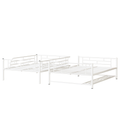 Full Over Full Metal Bunk Bed With Shelf And Guardrails, White White Steel