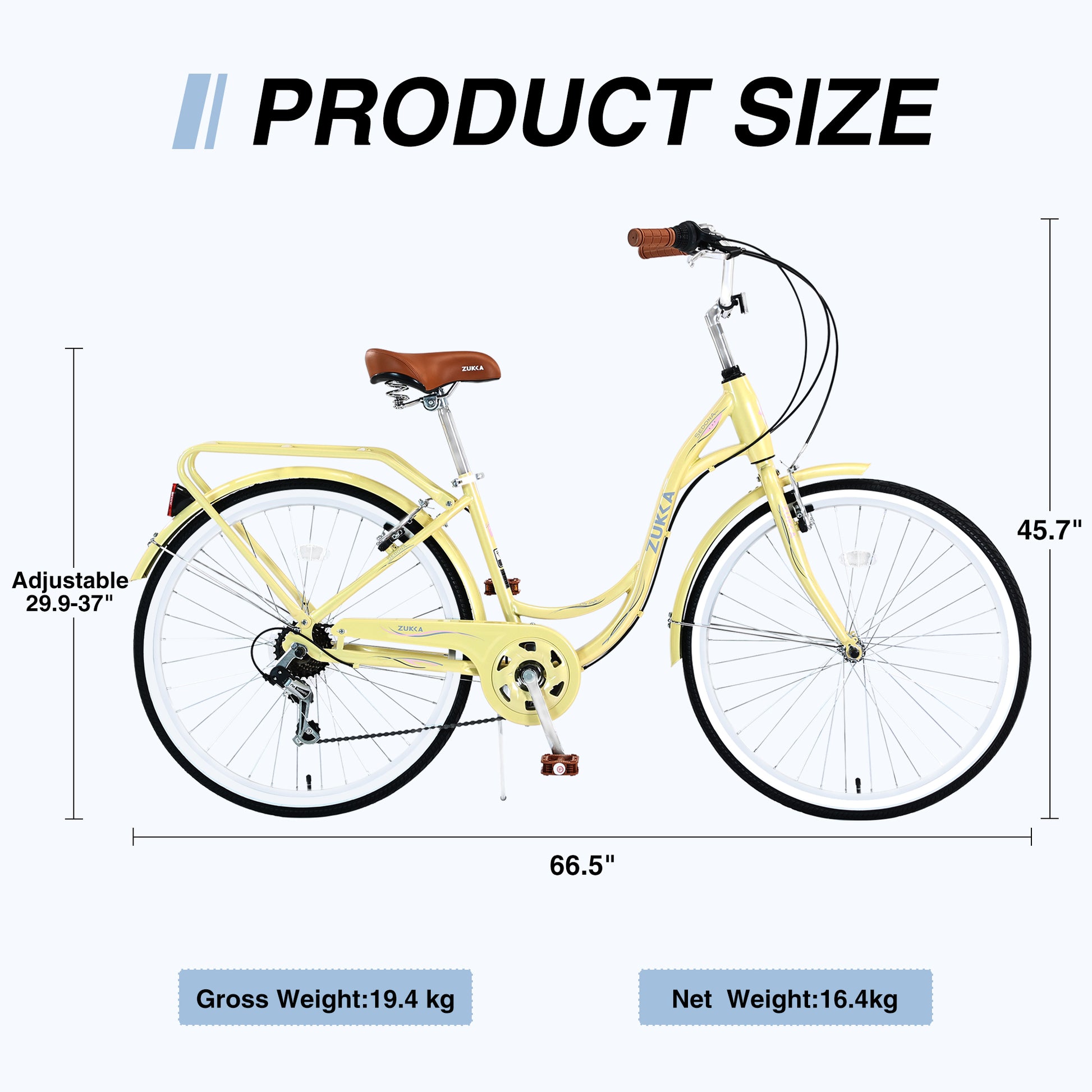 7 Speed, Steel Frame, Multiple Colors 26 Inch Ladies Bicycle Cycling Cream Garden & Outdoor Steel