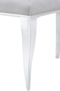 Chair Silver Leg 2Pcs Silver Grey Metal