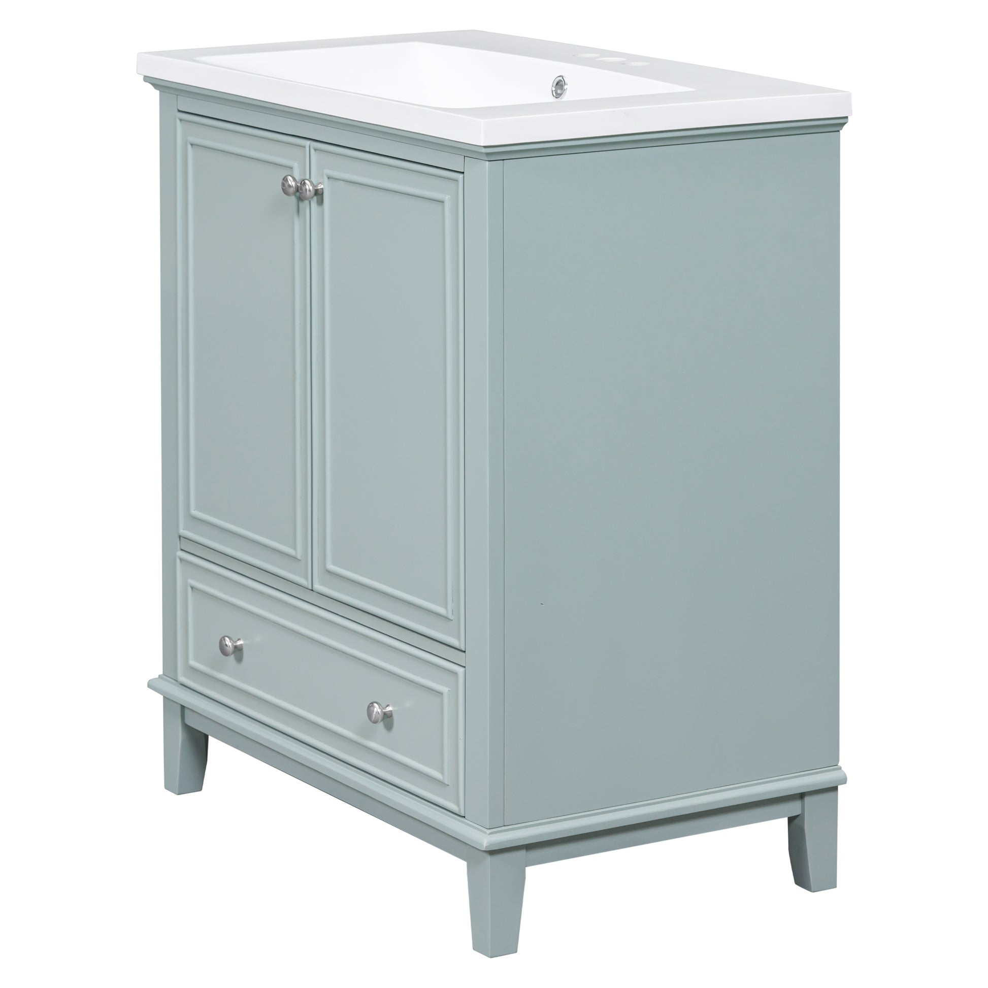 30" Bathroom Vanity With Sink Combo, Multi Functional Bathroom Cabinet With Doors And Drawer, Solid Frame And Mdf Board, Green Old Sku:Sy999606Aac Green Solid Wood Mdf