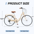 Ladys Bike, 7 Speed, Steel Frame, Multiple Colors Cycling Beige Garden & Outdoor Steel