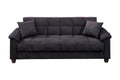 Contemporary Living Room Adjustable Sofa Ebony Microfiber Couch Plush Storage Couch 1Pc Futon Sofa W Pillows Black Microfiber Wood Primary Living Space Contemporary,Modern Pine Microfiber 2 Seat