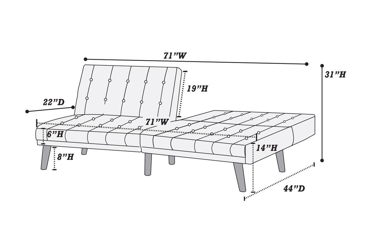 Blue Grey Modern Convertible Sofa 1Pc Set Couch Polyfiber Plush Tufted Cushion Sofa Living Room Furniture Wooden Legs Grey Wood Primary Living Space Tufted Back Modern,Transitional Rubberwood Armless Fabric 2 Seat