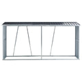Firewood Rack, Log Holder With Roof, Log Storage, Firewood Stand For Outdoor Backyard Garden Patio Porch, Gray Galvanized Steel 129.9