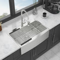 33 Drop In Farmhouse Sink 33*22*10 Inch Kitchen Sink Stainless Steel 16 Gauge Topmount Apron Front Kitchen Sink Brushed Nickel Stainless Steel