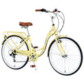 7 Speed, Steel Frame, Multiple Colors 26 Inch Ladies Bicycle Cycling Cream Garden & Outdoor Steel