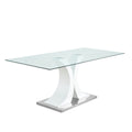 Modern Style Glass Table, Elegant Transparent Design, Durable Support Base, Solid, Selected Materials Made Of Furniture Display Fashion, Suitable For The Living Room Set Of 5 White Mdf Metal