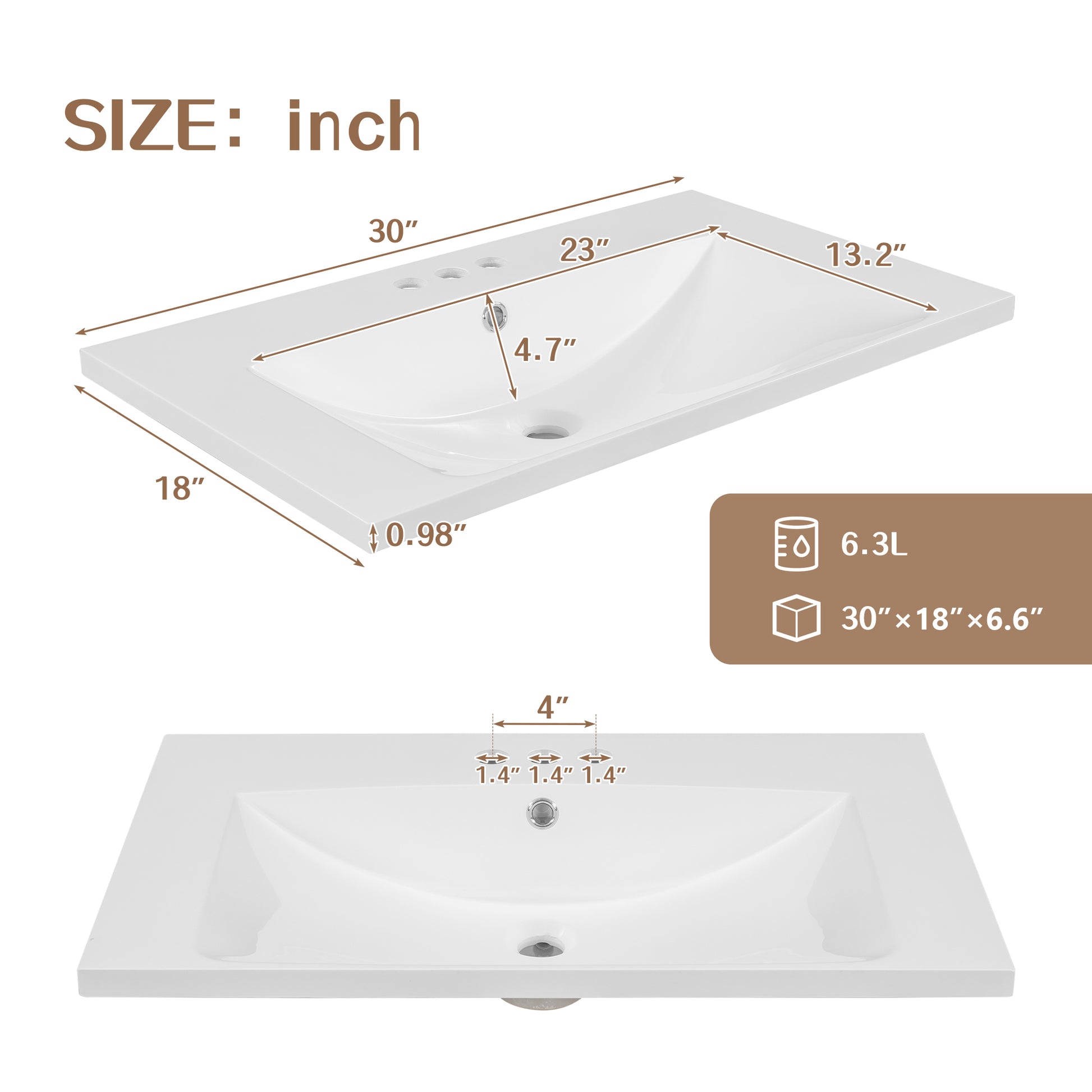 30" Bathroom Vanity With Sink Combo, White Bathroom Cabinet With Drawers, Solid Frame And Mdf Board Old Sku:N725S999222K White Solid Wood Mdf