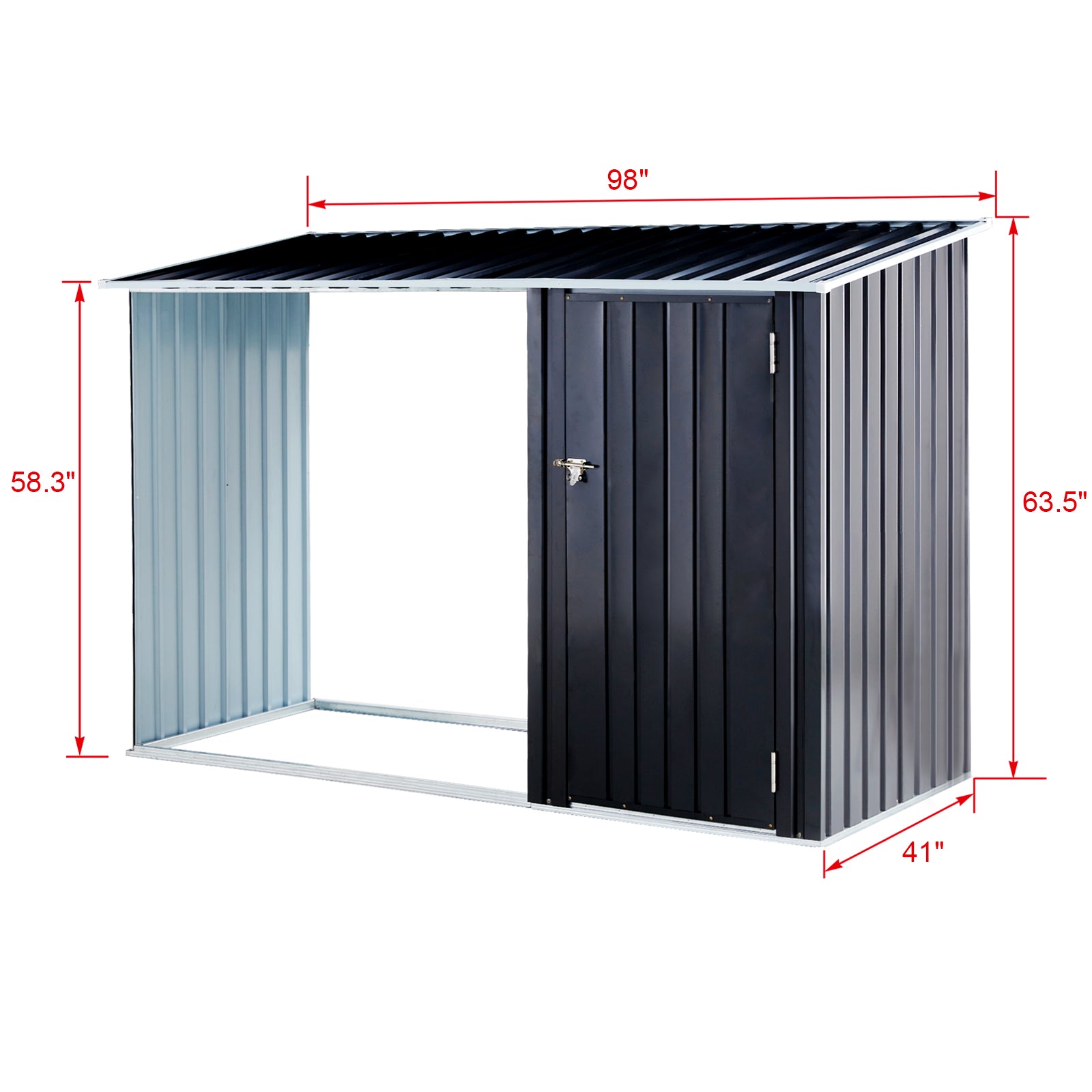Firewood Storage Shed, Outdoor Firewood Rack, Outdoor Storage Shed With Log Holder, Firewood Shelter For Patio, Anthracite Galvanized Steel Dark Gray Steel