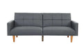 Transitional Look Living Room Sofa Couch Convertible Bed Blue Grey Polyfiber 1Pc Tufted Sofa Cushion Wooden Legs Light Grey Primary Living Space Tufted Back Modern,Transitional Pine Square Arms