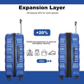 3 Piece Luggage Sets Pc Lightweight & Durable Expandable Suitcase With Two Hooks, Spinner Wheels, Tsa Lock, 21 25 29 Dark Blue Dark Blue Pc