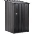 Outdoor Storage Shed, 3 X 3 Ft Metal Steel Garden Shed With Single Lockable Door, Small Shed Outdoor Steel Utility Tool Shed For Backyard Patio Garden Lawn Dark Gray Steel