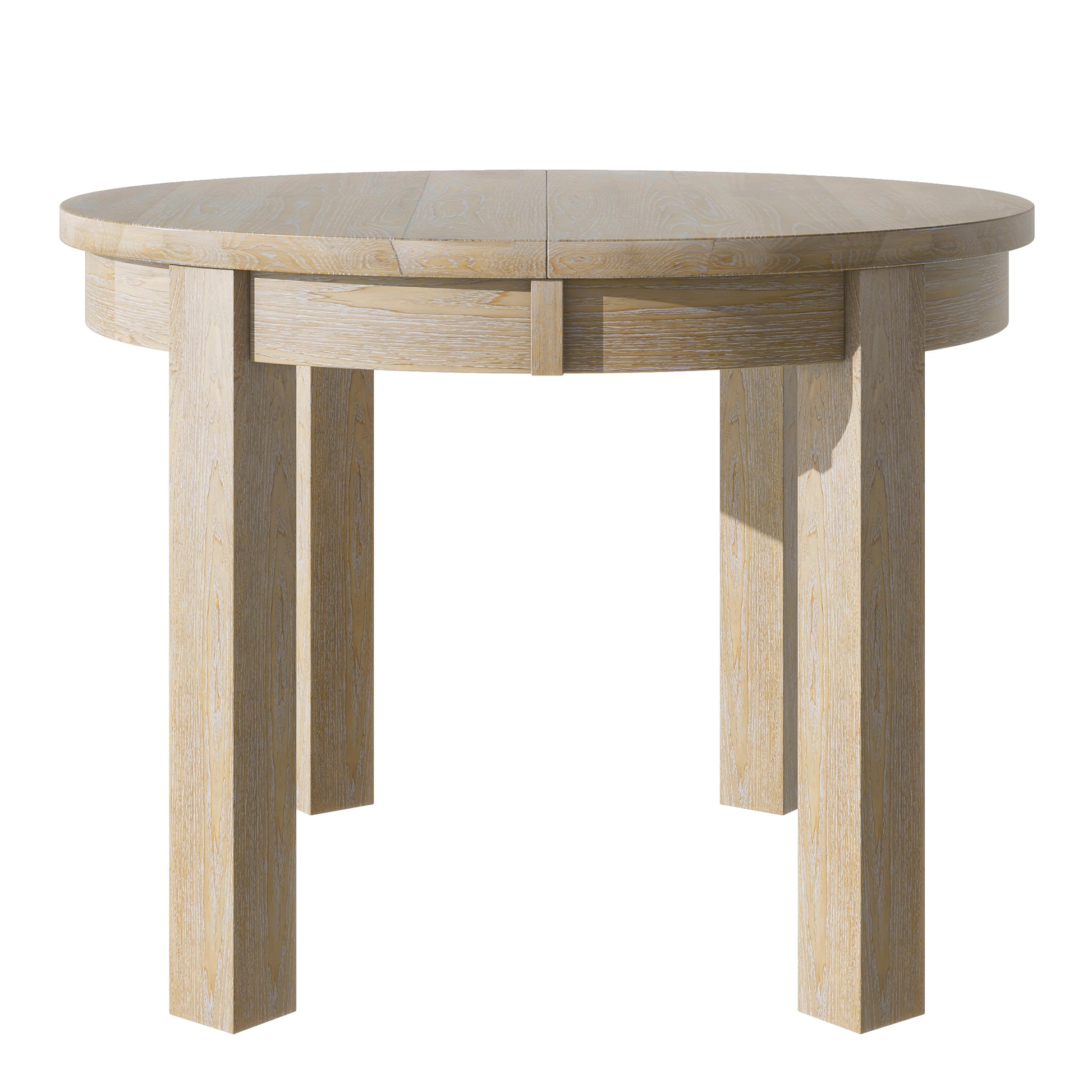 Farmhouse 5 Piece Extendable Round Dining Table Set With Storage Drawers And 4 Dining Chairs,16" Removable Leaf, Natural Wood Dining Room Extendable Rubberwood Round Dining Table With Chair Wood Wood Natural Ladder Back Seats 4 42 Inches Removable Leaf