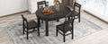 Farmhouse 5 Piece Extendable Round Dining Table Set With Storage Drawers And 4 Dining Chairs,16