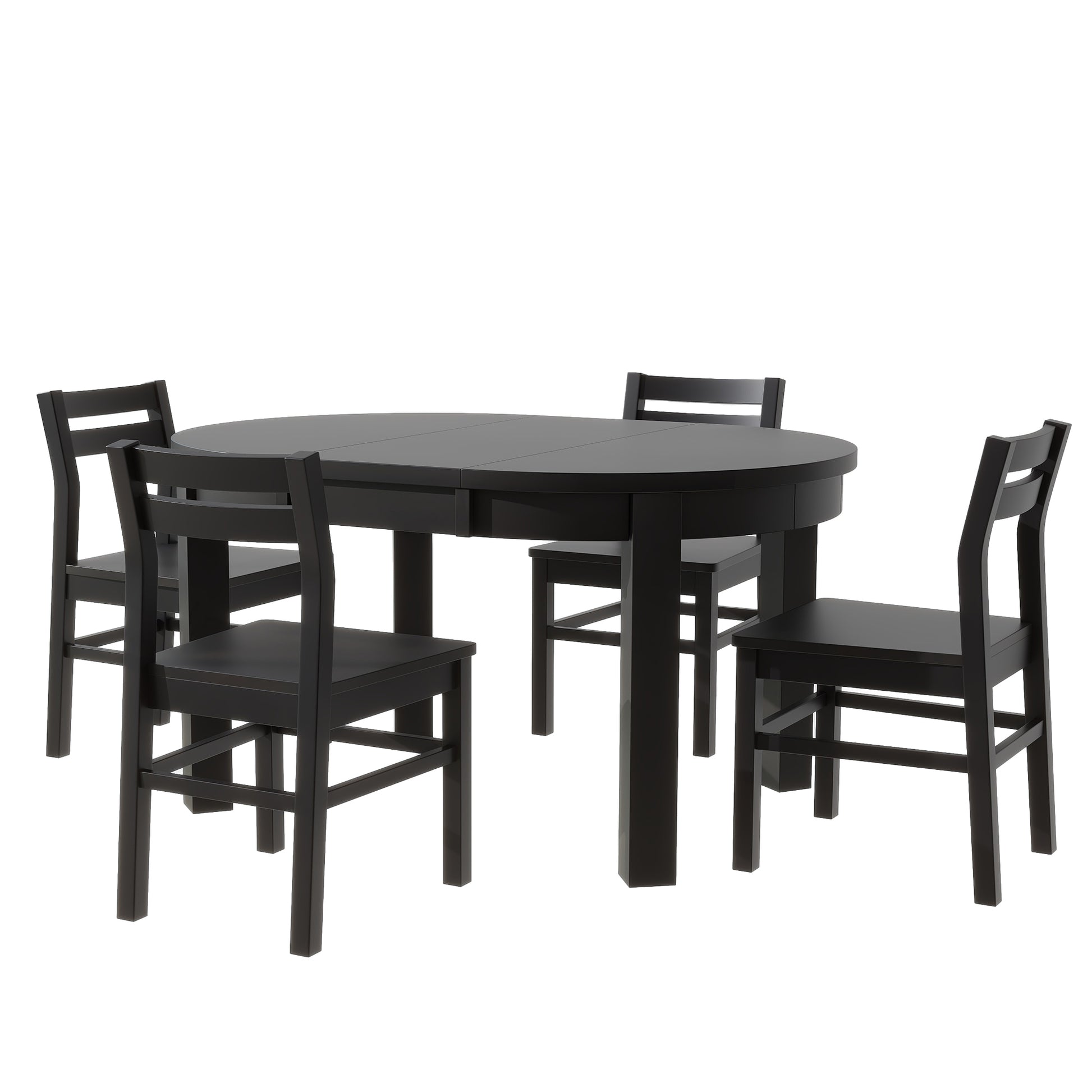 Farmhouse 5 Piece Extendable Round Dining Table Set With Storage Drawers And 4 Dining Chairs,16" Removable Leaf, Espresso Espresso Wood Dining Room Extendable Rubberwood Round Dining Table With Chair Wood Wood Espresso Ladder Back Seats 4 42 Inches