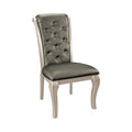 Amina Traditional Dining Chair Gray #Cm3219Gy Gray Gray Dining Room Contemporary Dining Chairs Rubberwood Tufted Back Solid Wood