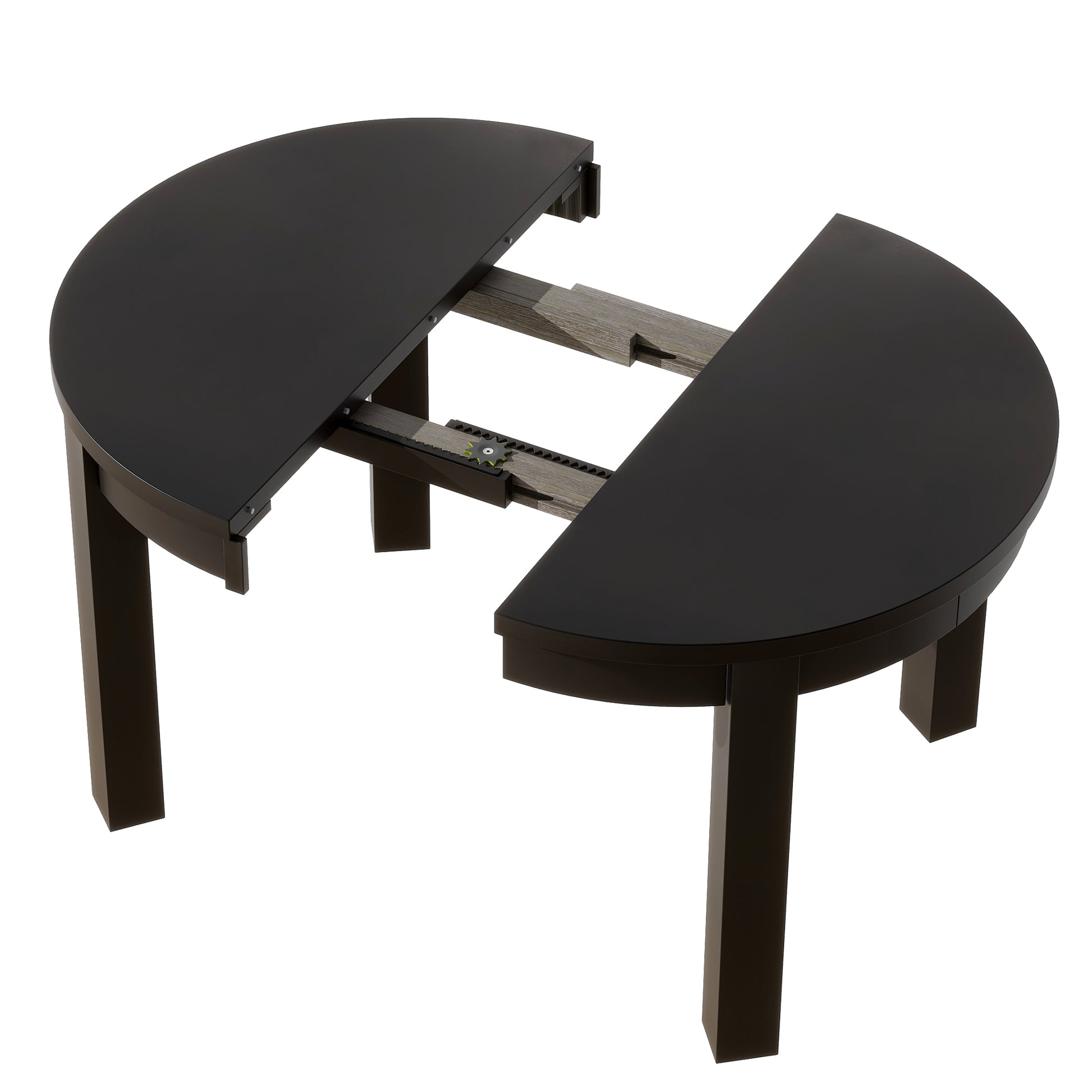 Farmhouse 5 Piece Extendable Round Dining Table Set With Storage Drawers And 4 Dining Chairs,16" Removable Leaf, Espresso Espresso Wood Dining Room Extendable Rubberwood Round Dining Table With Chair Wood Wood Espresso Ladder Back Seats 4 42 Inches