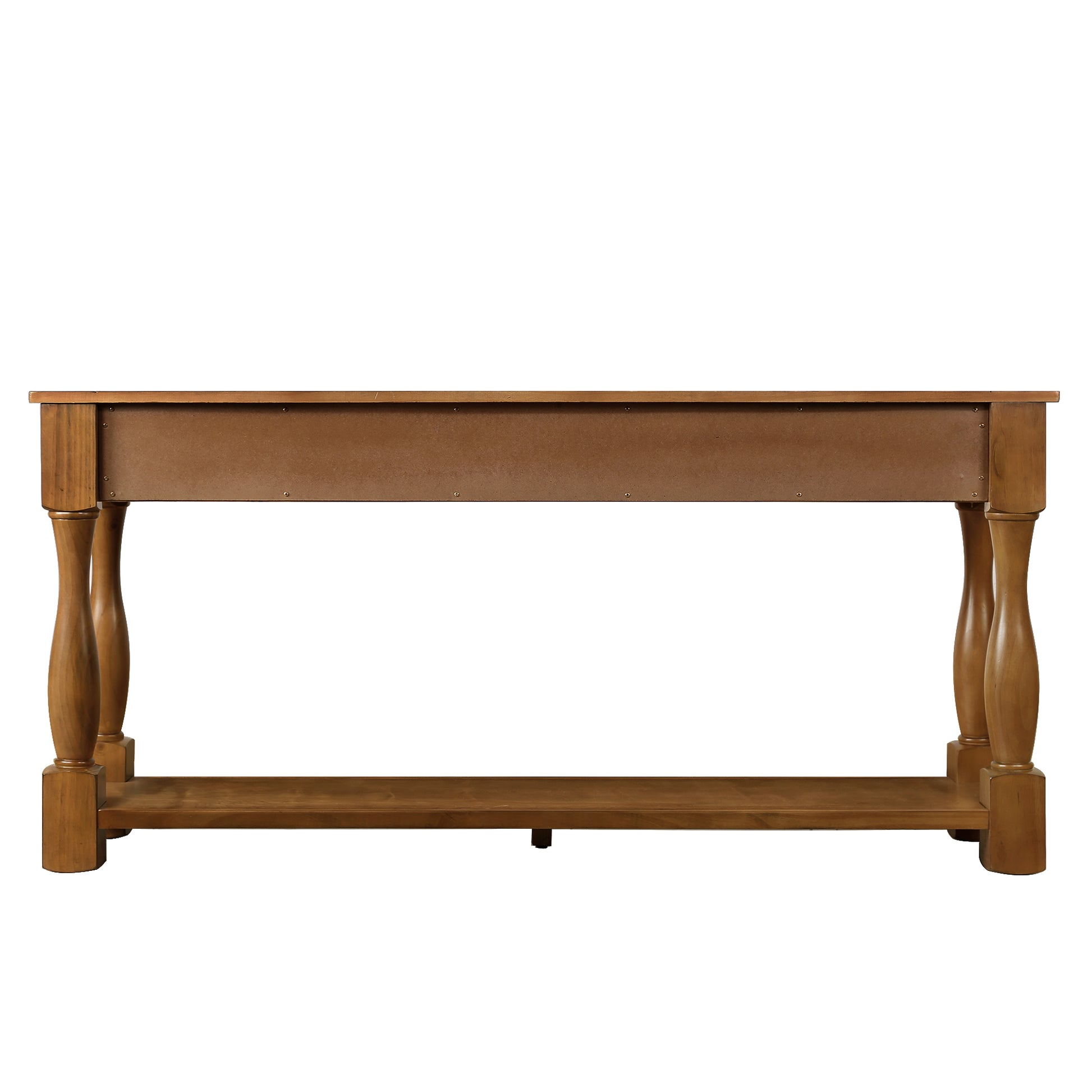 63Inch Long Wood Console Table With 3 Drawers And 1 Bottom Shelf For Entryway Hallway Easy Assembly Extra Thick Sofa Table Brown Brown Distressed Finish Primary Living Space American Design Pine Drawers Console Tables Pine