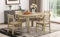 Farmhouse 5 Piece Extendable Round Dining Table Set With Storage Drawers And 4 Dining Chairs,16