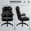 Big & Tall 400Lb Ergonomic Leather Office Chair Executive Desk Chair Metal Black Office Foam American Traditional,Antique,Luxury Handle Office Chairs Solid Back Foam Adjustable Height Leather