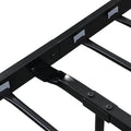 Industrial Platform Queen Bed Frame Mattress Foundation With Rustic Headboard And Footboard, Strong Steel Slat Support, No Box Spring Needed, Noise Free, Easy Assembly Brown Mdf Steel
