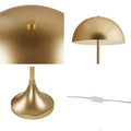 Dome Shaped 2 Light Metal Table Lamp Gold Iron