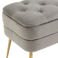 Coolmore Storage Ottoman, Bedroom End Bench,Upholstered Fabric Storage Ottoman With Safety Hinge, Entryway Padded Footstool, Ottoman Bench For Living Room & Bedroom Gray Velvet