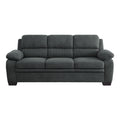 Modern Living Room 2Pc Sofa Set Plush Comfortable Sofa Loveseat Set Dark Gray Textured Fabric Channel Tufting Solid Wood Furniture Dark Gray Polyester Wood Primary Living Space Contemporary Pillow Top Arms Solid Wood 5 Seat