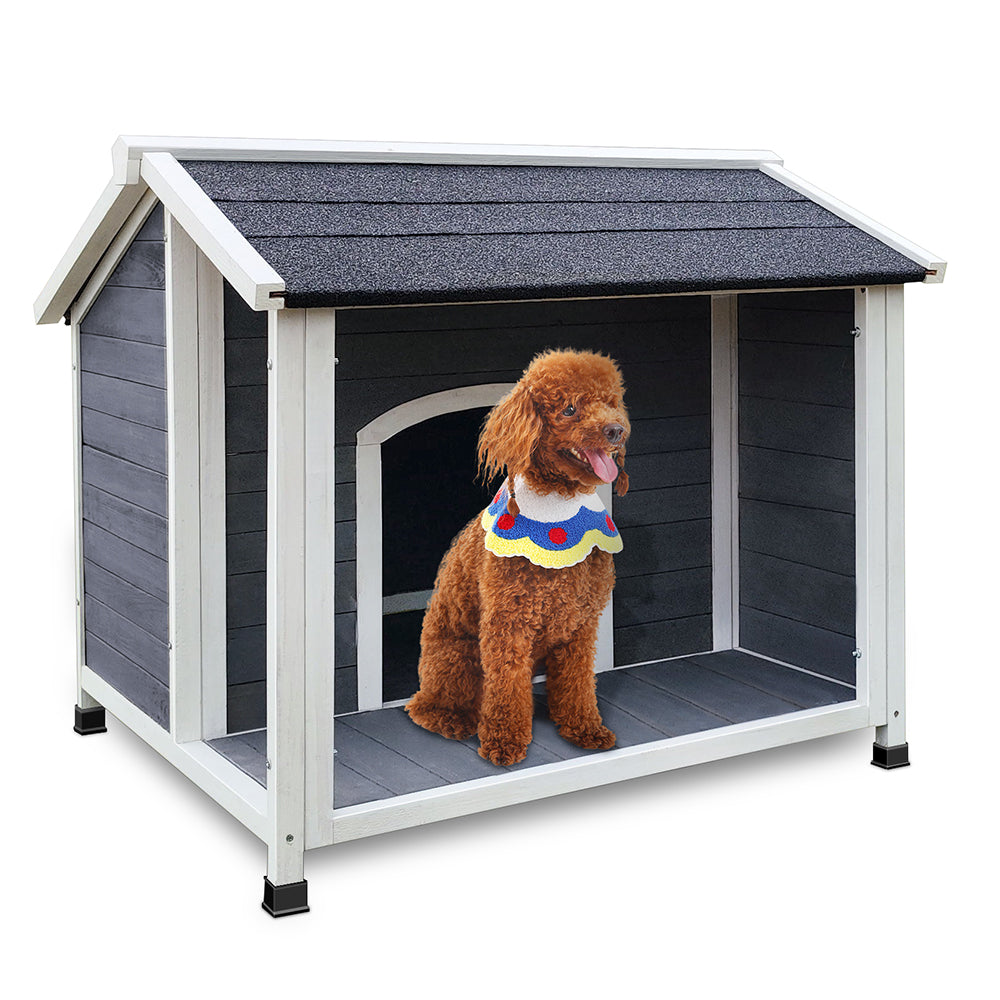 Wooden Dog House, Waterproof Dog Cage, Windproof And Warm Dog Kennel, Dog Crates For Medium Dogs Pets Animals Easy To Assemble Gray Wood