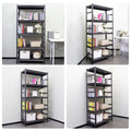 Storage Shelves 5 Tier Heavy Duty Metal Shelving Unit Adjustable Shelving Units And Storage Rack Kitchen Garage Shelf H72 * W35.4 * D15.7 5 Black Standard Vertical Kitchen Open Back Metal Classic Adjustable Shelves Metal Steel