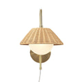 Rattan Weave Wall Sconce Gold Iron