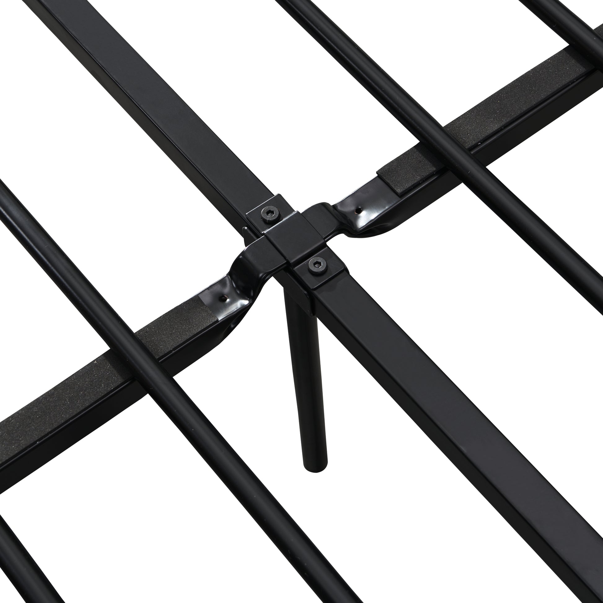 Industrial Platform Queen Bed Frame Mattress Foundation With Rustic Headboard And Footboard, Strong Steel Slat Support, No Box Spring Needed, Noise Free, Easy Assembly Brown Mdf Steel