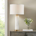 Alabaster Table Lamp White Gold Metal