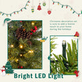 Pre Lit Xmas Tree Artificial Christmas 4 Piece Set,Garland, Wreath And Set Of 2 3Ft Entrance Trees X Mas With Led Lights, Christmas Tree Green Pvc