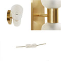 Double Tube 2 Light Wall Sconce Frosted Glass Gold Iron