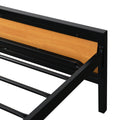Industrial Platform Queen Bed Frame Mattress Foundation With Rustic Headboard And Footboard, Strong Steel Slat Support, No Box Spring Needed, Noise Free, Easy Assembly Brown Mdf Steel
