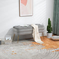 Coolmore Storage Ottoman, Bedroom End Bench,Upholstered Fabric Storage Ottoman With Safety Hinge, Entryway Padded Footstool, Ottoman Bench For Living Room & Bedroom Gray Velvet