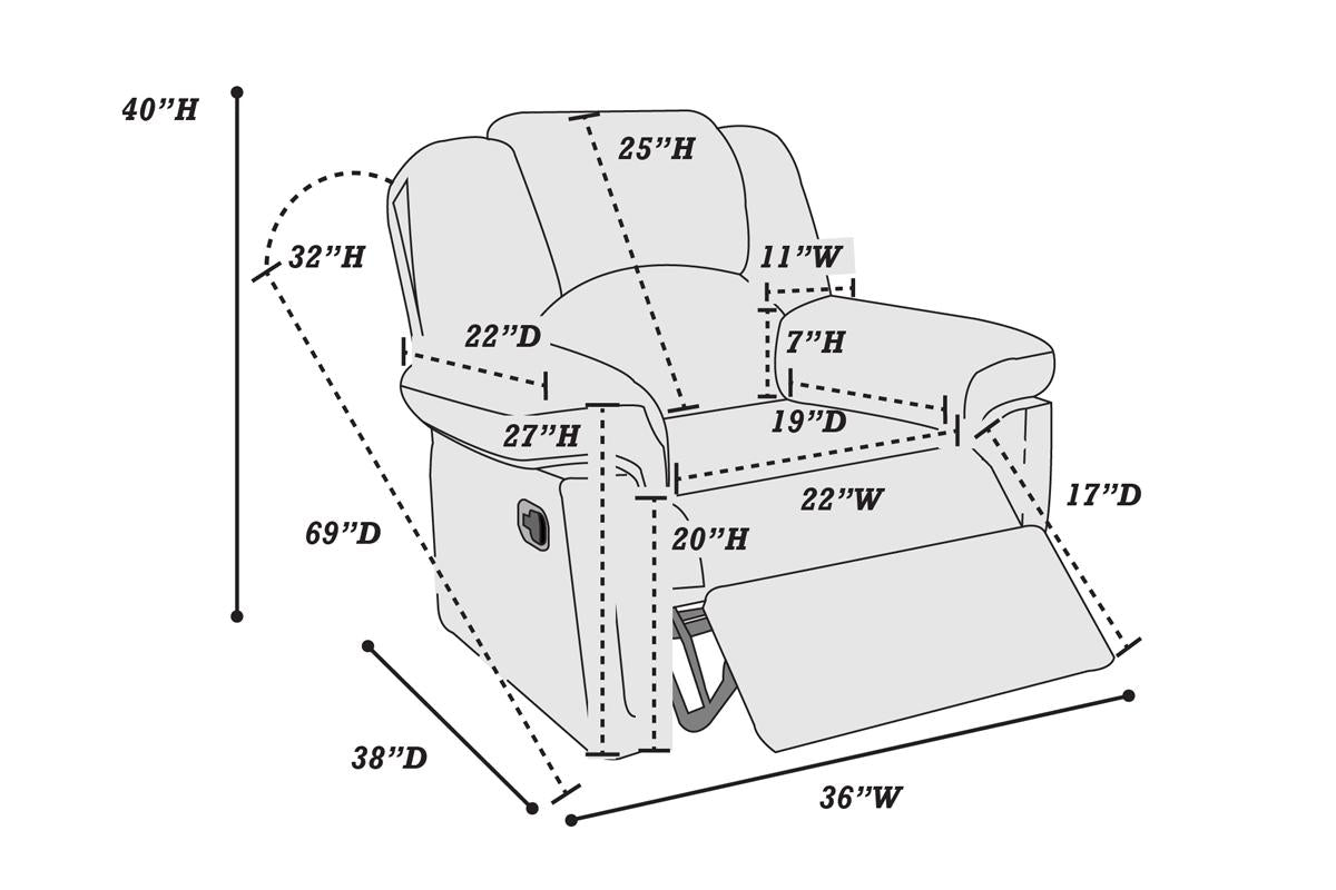 Motion Recliner Chair 1Pc Glider Couch Living Room Furniture Brown Bonded Leather Brown Primary Living Space Contemporary Recliners Solid Back Bonded Leather