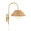 Rattan Weave Wall Sconce Gold Iron