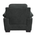 Plush Seating Chair 1Pc Dark Gray Textured Fabric Channel Tufting Solid Wood Frame Modern Living Room Furniture Dark Gray Primary Living Space Contemporary Solid Wood