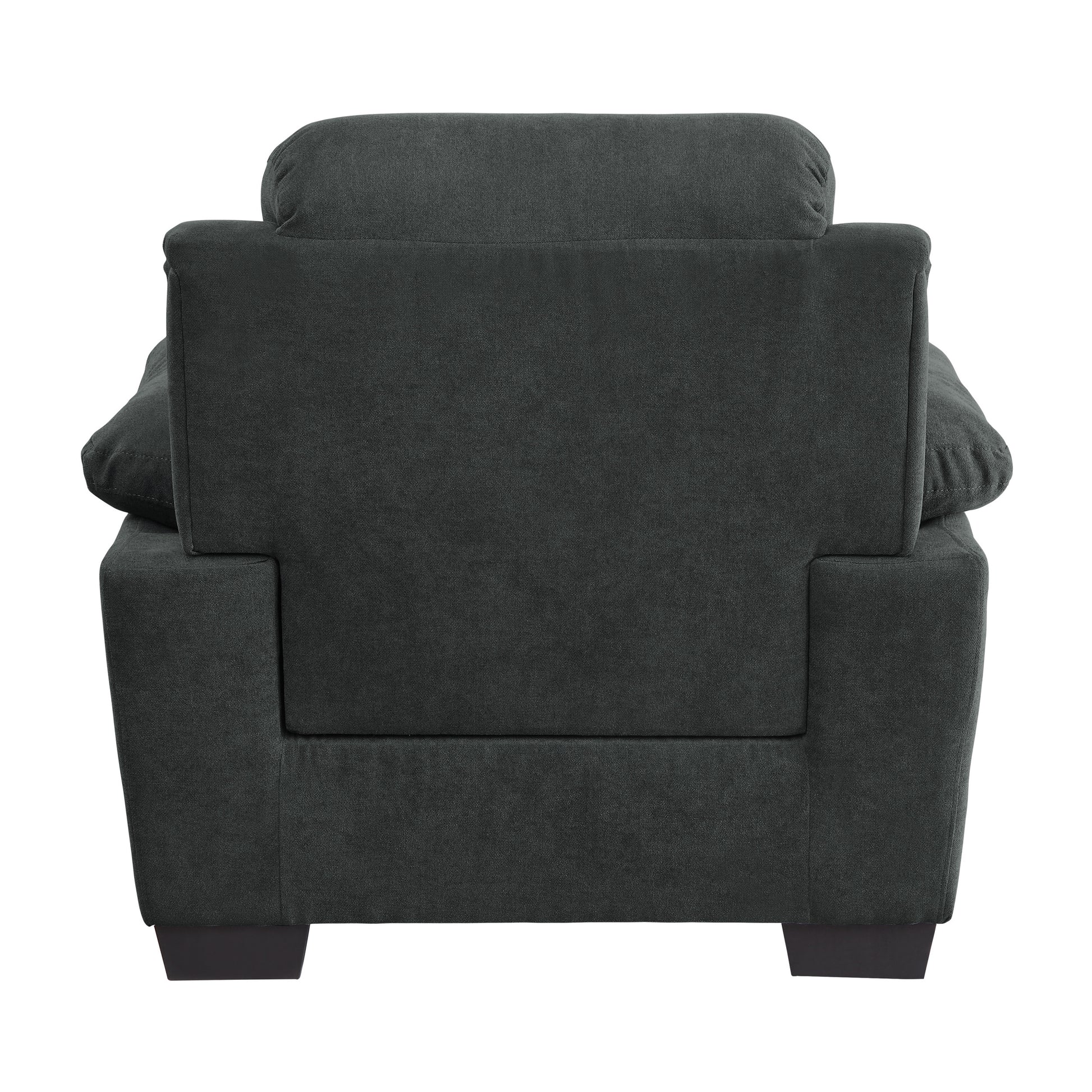 Plush Seating Chair 1Pc Dark Gray Textured Fabric Channel Tufting Solid Wood Frame Modern Living Room Furniture Dark Gray Primary Living Space Contemporary Solid Wood
