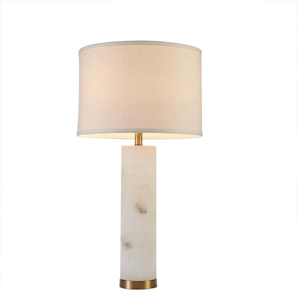 Alabaster Table Lamp White Gold Metal