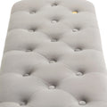 Coolmore Storage Ottoman, Bedroom End Bench,Upholstered Fabric Storage Ottoman With Safety Hinge, Entryway Padded Footstool, Ottoman Bench For Living Room & Bedroom Gray Velvet