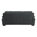 Comfortable Plush Seating Sofa 1Pc Dark Gray Textured Fabric Channel Tufting Solid Wood Frame Modern Living Room Furniture Dark Gray Wood Primary Living Space Contemporary Pillow Top Arms Solid Wood