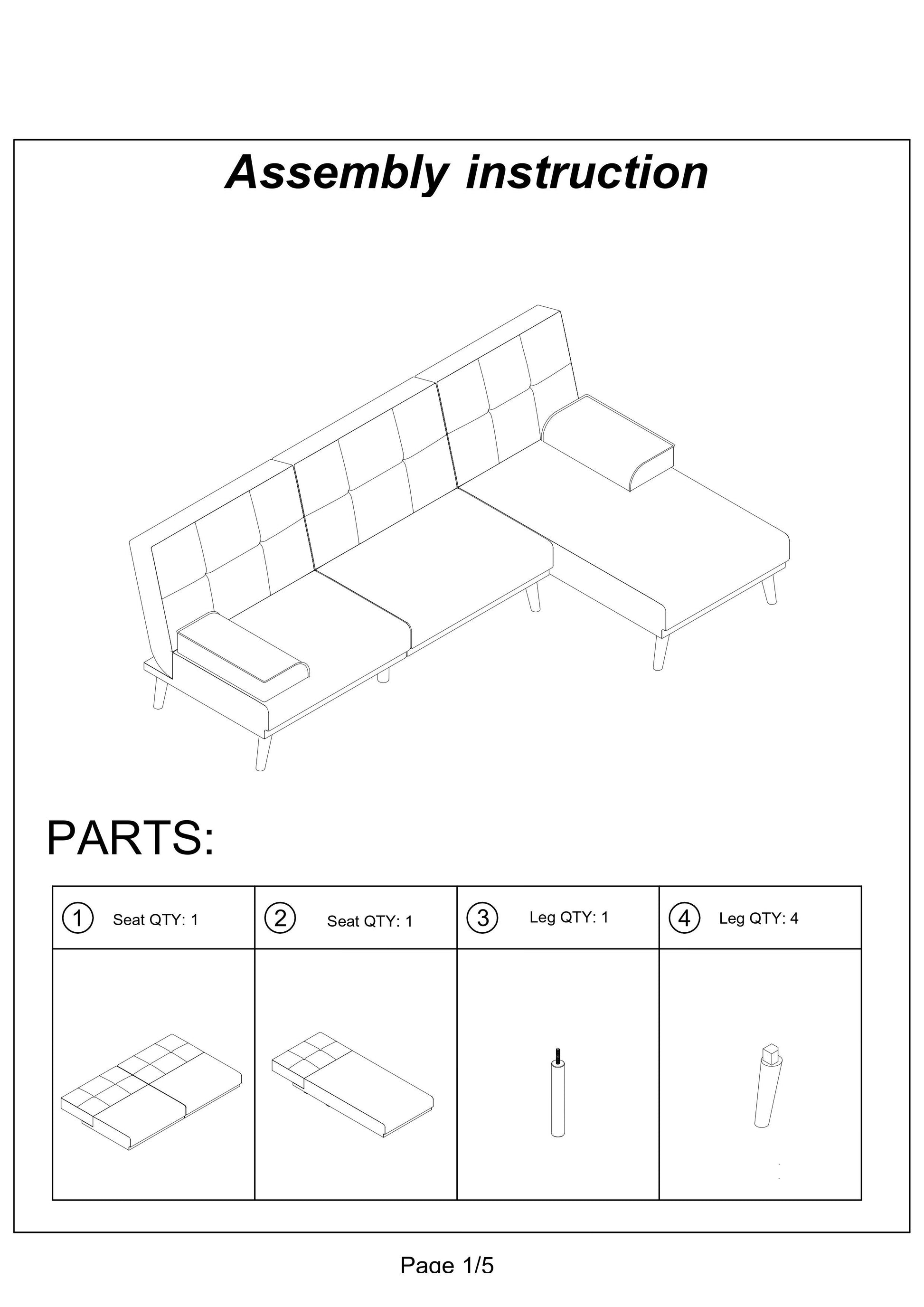 Blue Grey Polyfiber 1Pc Adjustable Chaise Bed Living Room Solid Wood Legs Tufted Comfort Couch Blue Grey Wood Primary Living Space Tufted Back Contemporary,Modern Armless Foam Plywood 2 Seat